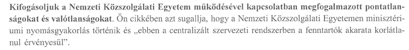 Illustration for article titled Hazugsággal kér helyreigazítást az NKE